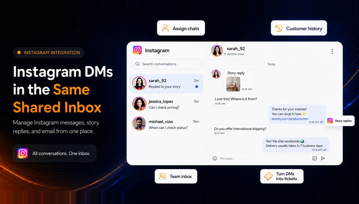 Texnity Instagram Integration: Instagram DMs Now Land in the Same Shared Inbox as WhatsApp